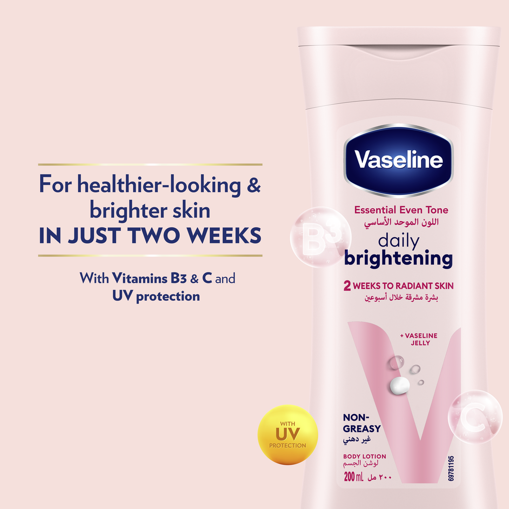 VASELINE Essential Even Tone Body Lotion, Daily Brightening, 200ml6.png