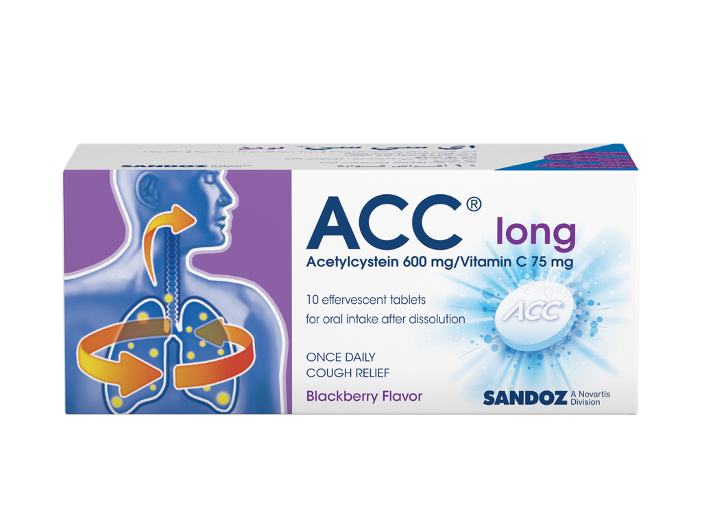 ACC LONG 600MG - 10 EFF TAB